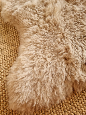 NZ Sheepskin Long Hair - Fudge - ideal for draping or floor rug