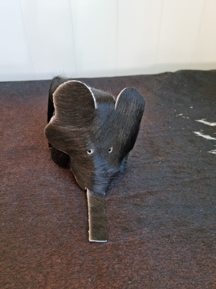 Trumpy - Cowhide Elephant Miniature - dark-tone cowhide