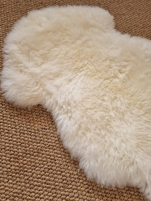 NZ Sheepskin Long Hair - Milk - ideal for draping or floor rug