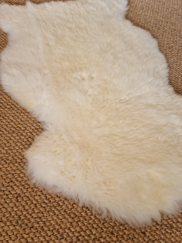 NZ Sheepskin Long Hair - Milk - ideal for draping or floor rug