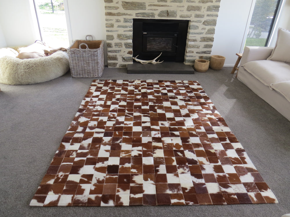 Patchwork Rectangle Rug - Brown and Tans Large - ONLY ONE IN STOCK