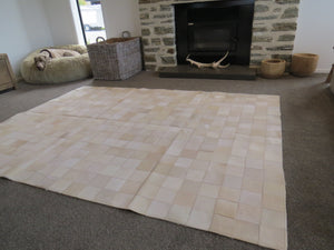 Patchwork Rectangle Rug - Cream + White Large - ONLY ONE IN STOCK