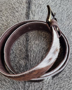Cowhide Belt - Brown + White