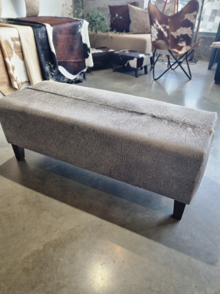 Grey Cowhide Lifestyle Bench - ONE IN STOCK