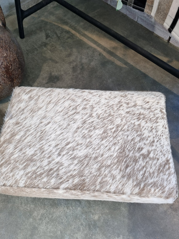 Taupe + Cream Speckle Angled Leg Footstool Y