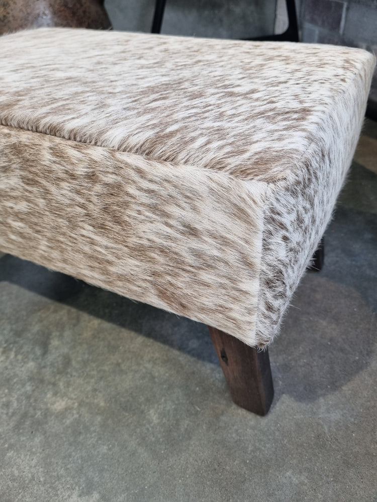 Taupe + Cream Speckle Angled Leg Footstool Y