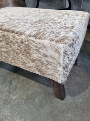 Taupe + Cream Speckle Angled Leg Footstool Y