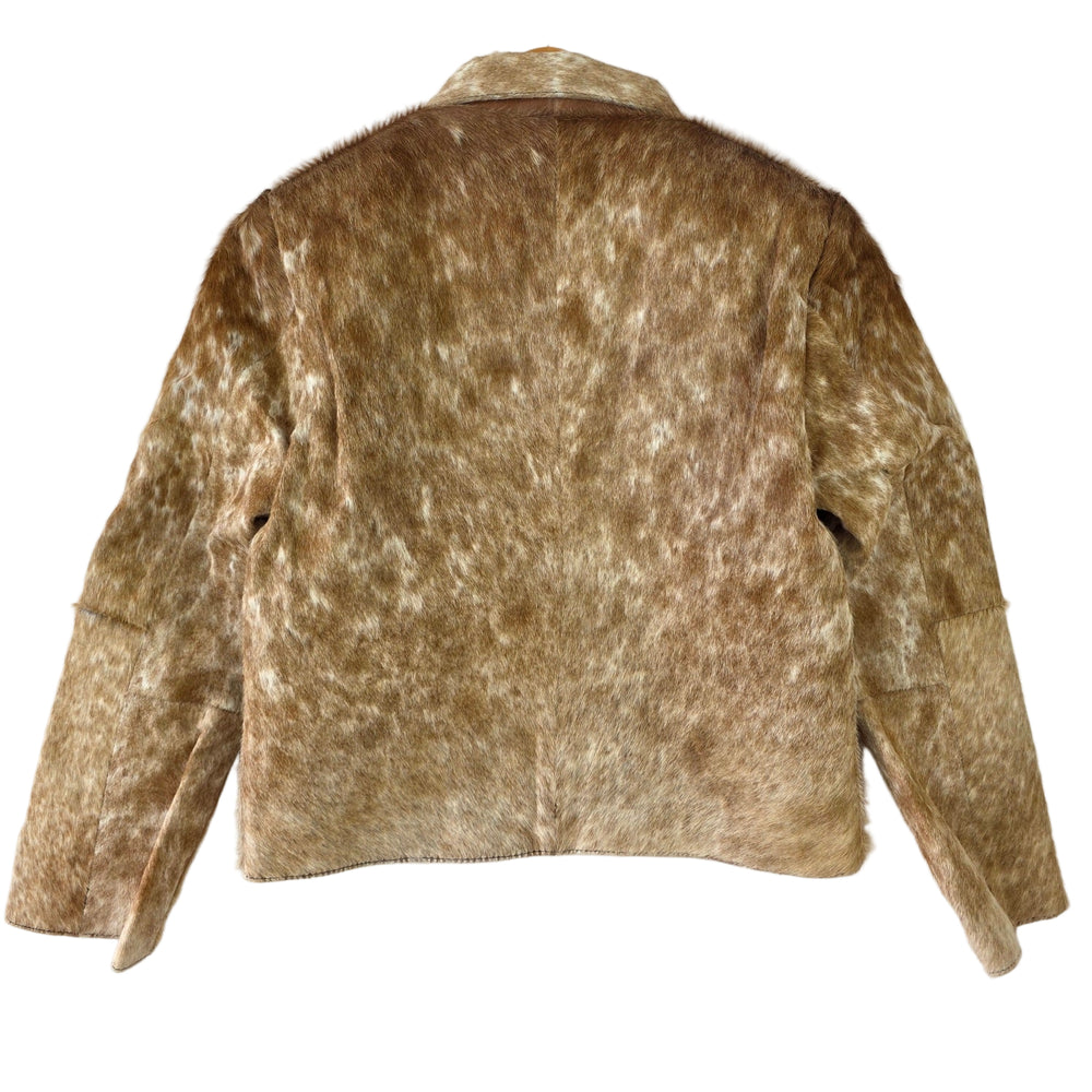 Extra Small size - Cowhide Jacket Soft Caramel + White