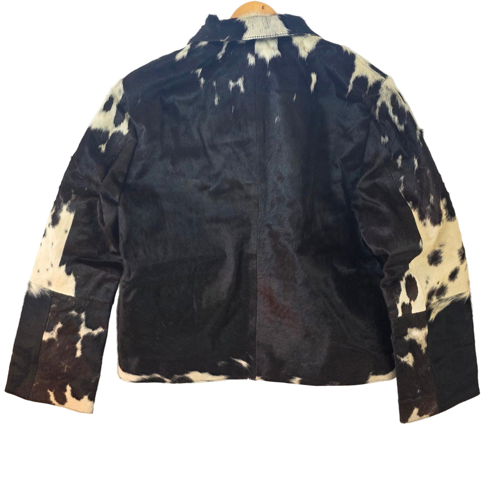 Large size - Cowhide Dark Brown and White