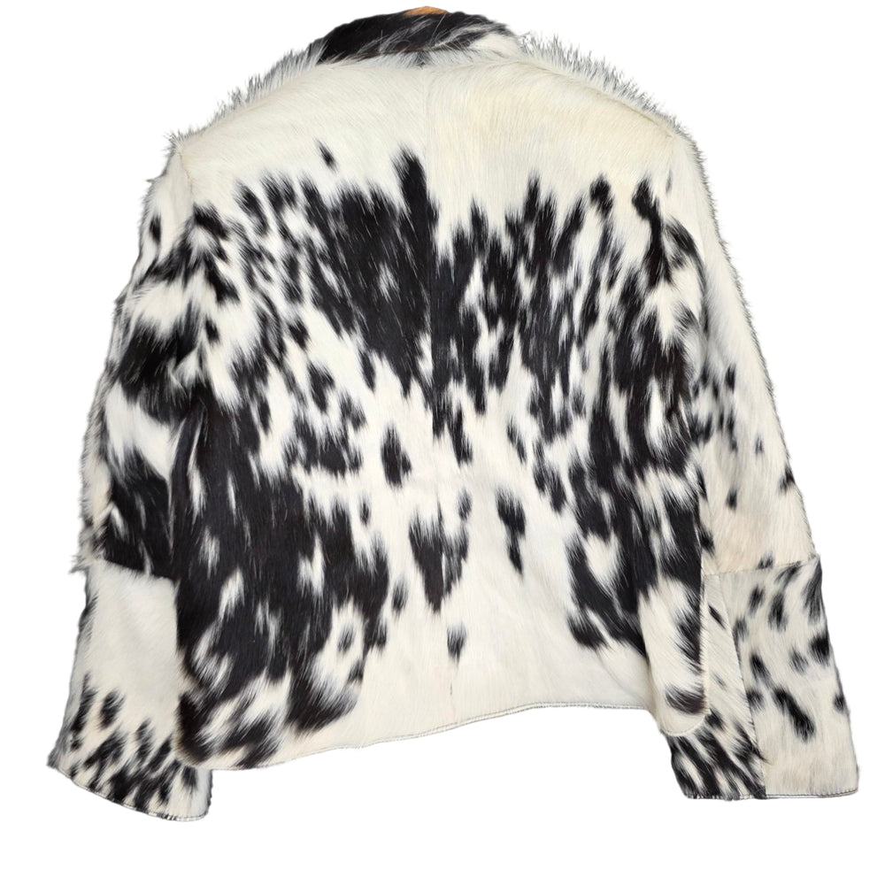 Medium size - Cowhide Jacket Black and White Salt & Pepper