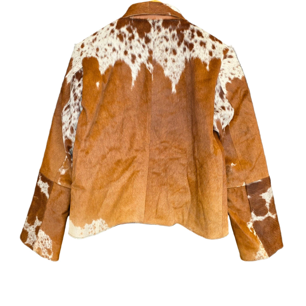 Small size - Cowhide Jacket Tan and White