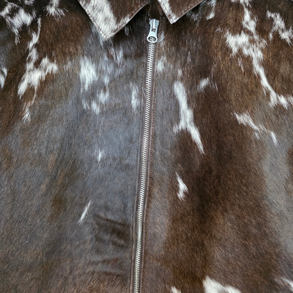 Medium size - Cowhide Jacket Dark Brown + White