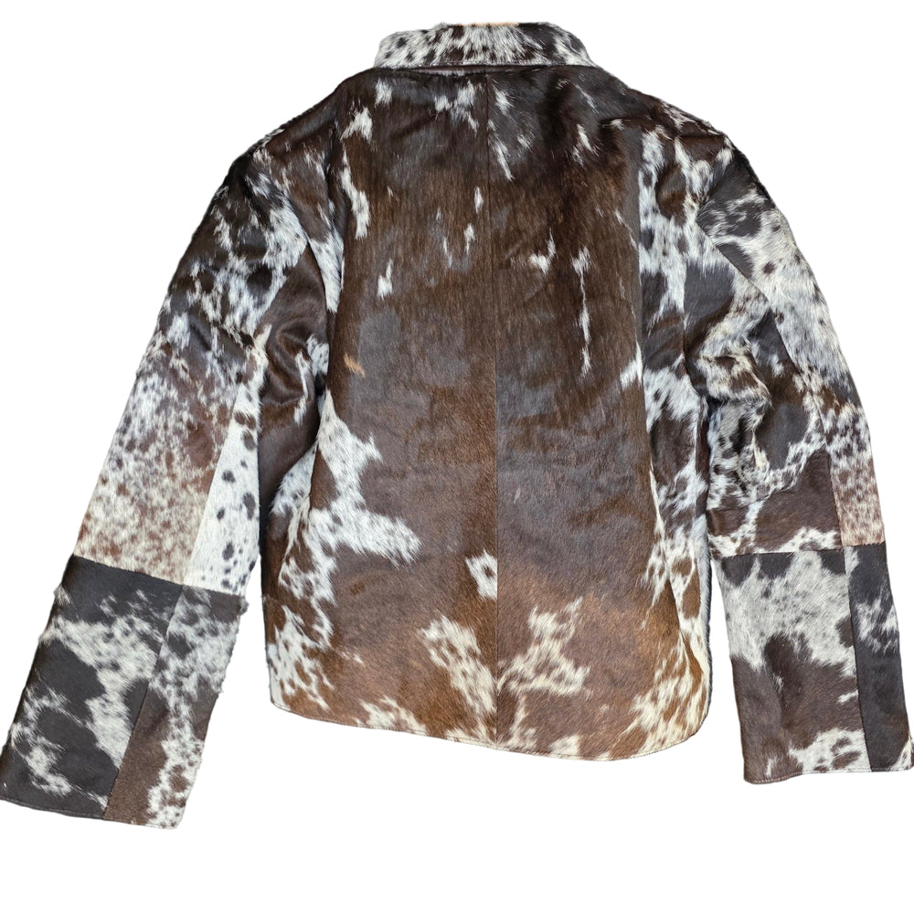 Medium size - Cowhide Jacket Dark Brown + White
