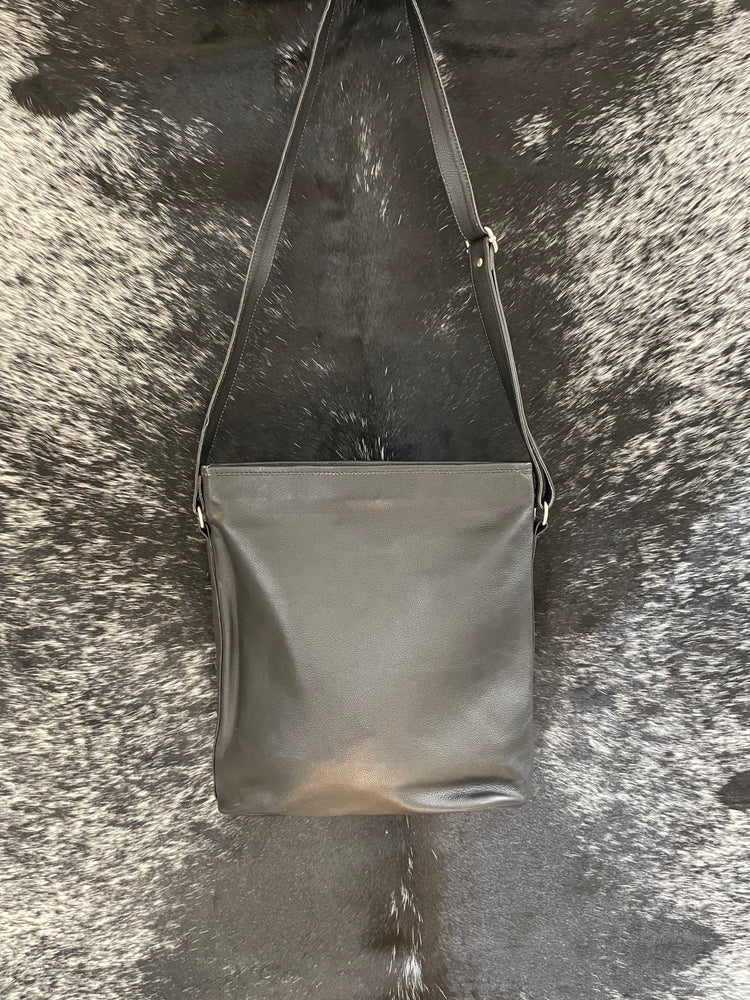 Cowhide Cross Body Handbag Smokey Grey