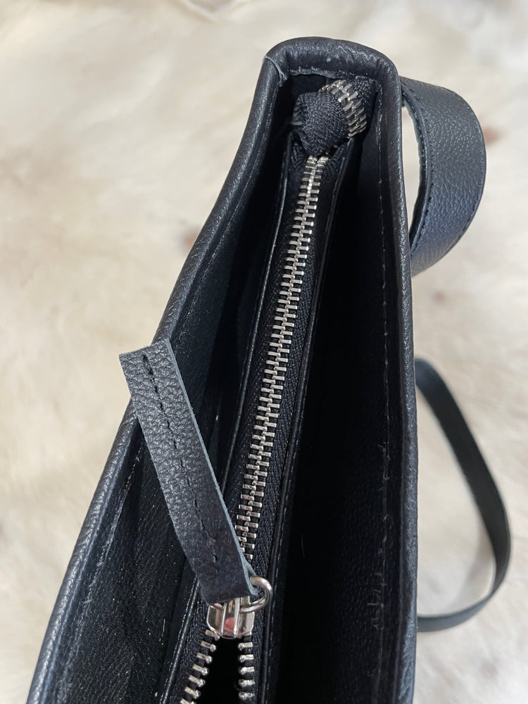 Cowhide Cross Body Handbag Smokey Grey