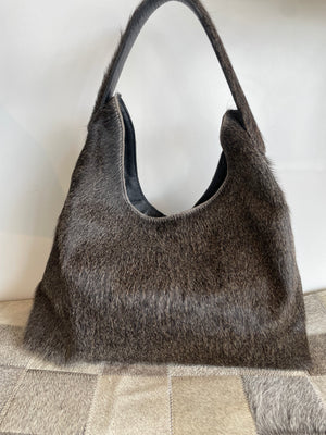 Cowhide Shoulder Bag - Taupe