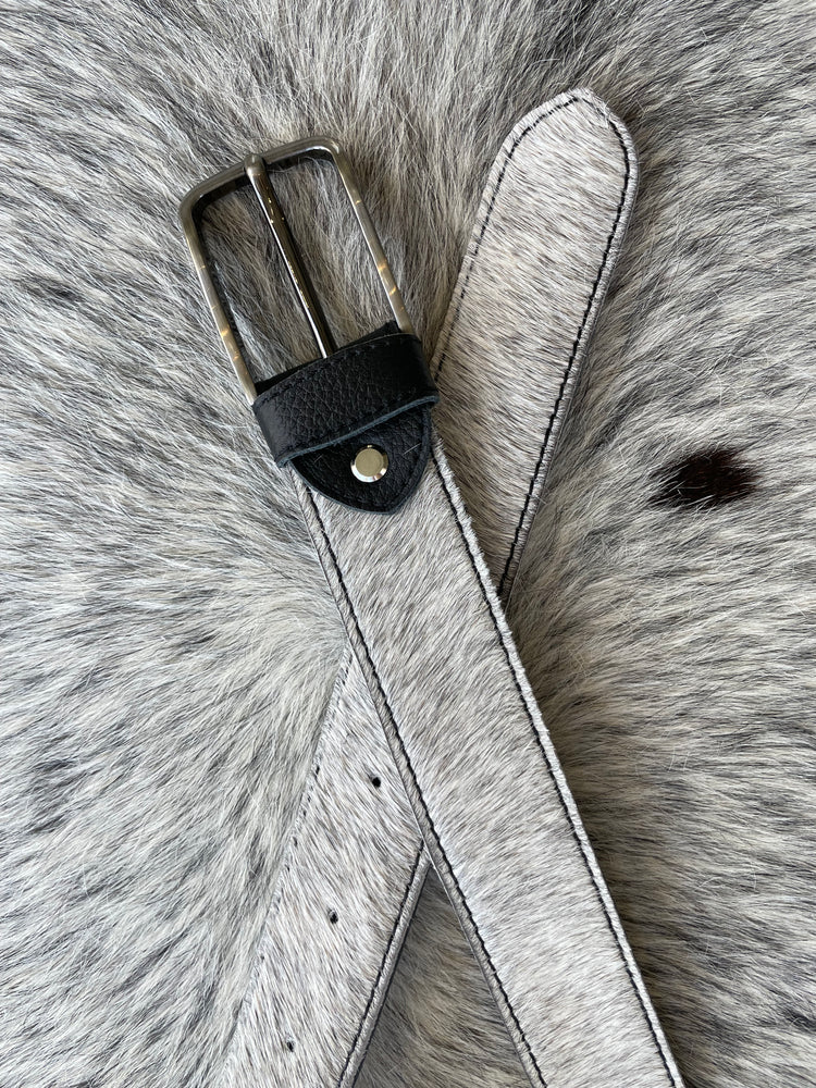 Cowhide Belt - Soft Grey