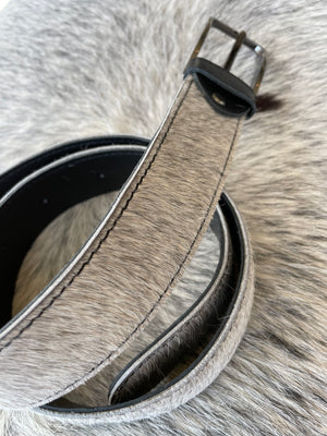 Cowhide Belt - Soft Grey