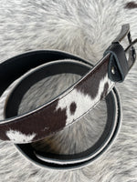 Cowhide Belt - Black + White