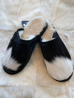 Calfskin Slipper - Black & White