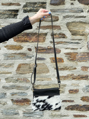 On The Go Shoulder Bag - Black + White Salt & Pepper