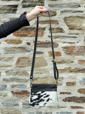 On The Go Shoulder Bag - Black + White Salt & Pepper