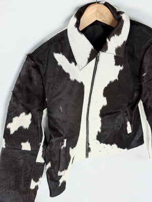 Small size - Cowhide Jacket Black and White