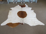 Large Cowhide - Tan + White Unique Circle