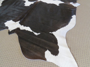 Large Cowhide - Black Brown Chocolate + White