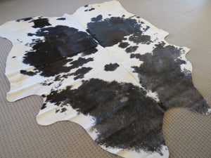 Large Cowhide - Black and White Slate