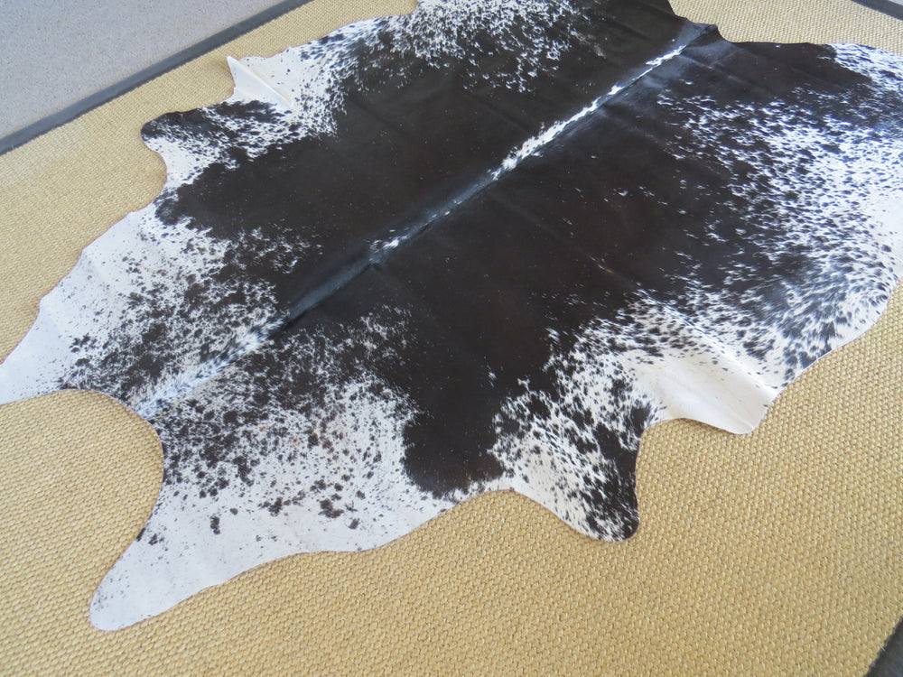 SALE Large Cowhide - Black Brown + White Salt & Pepper (Speckled Park)