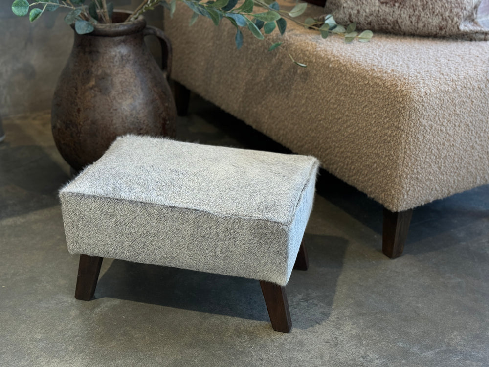 All Grey Angled Leg Footstool C