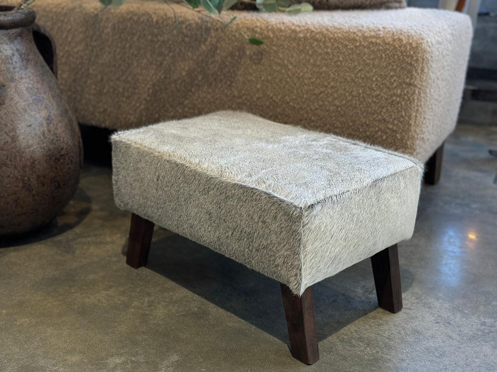 All Grey Angled Leg Footstool C