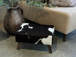 Dark Chocolate Brown + White Angled Leg Footstool G