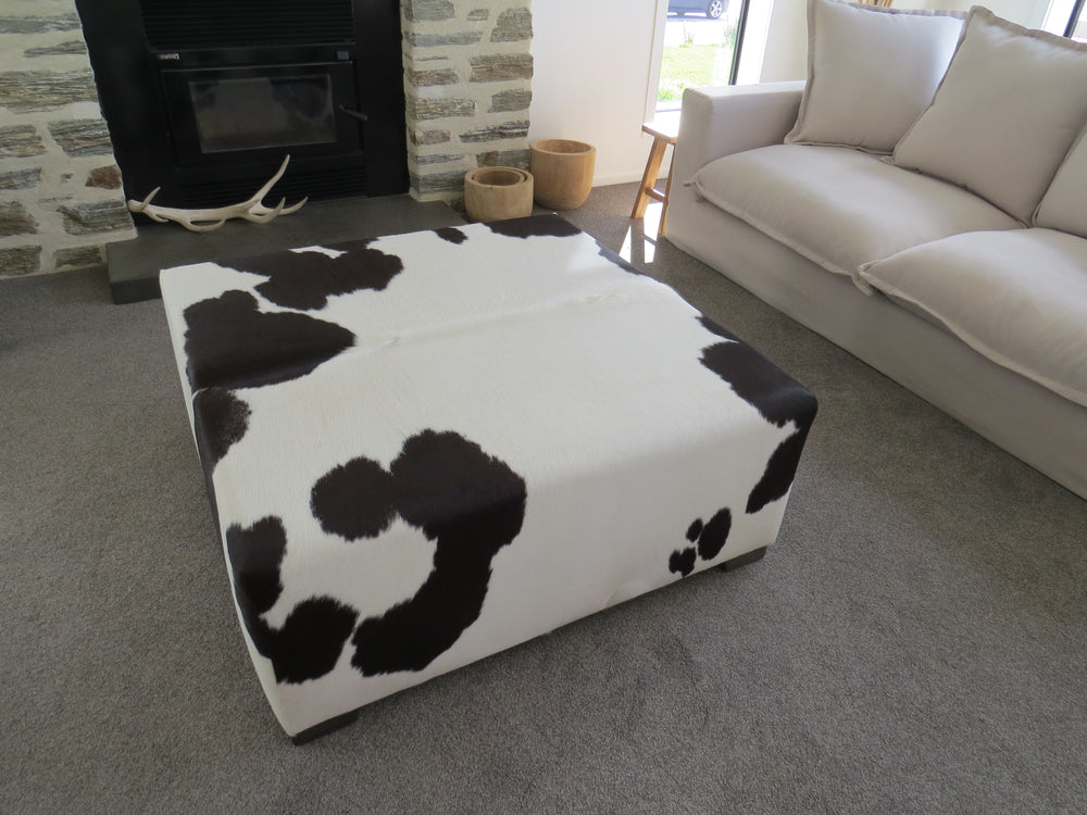 More White Than Black Large Square Ottoman discreet legs - IN STOCK