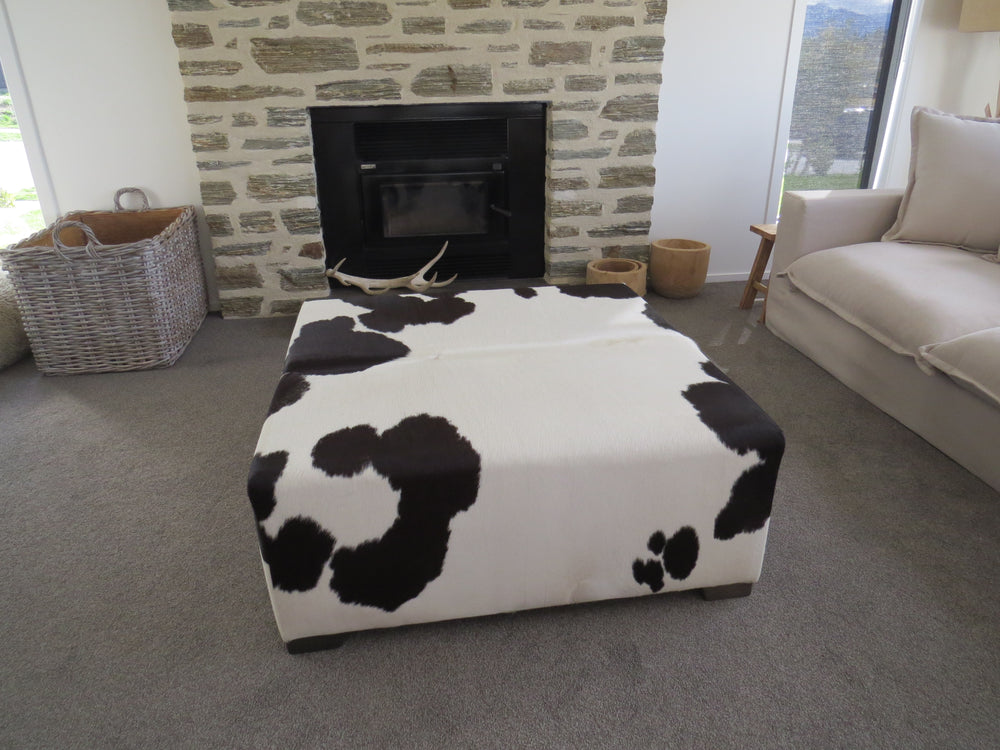 More White Than Black Large Square Ottoman discreet legs - IN STOCK