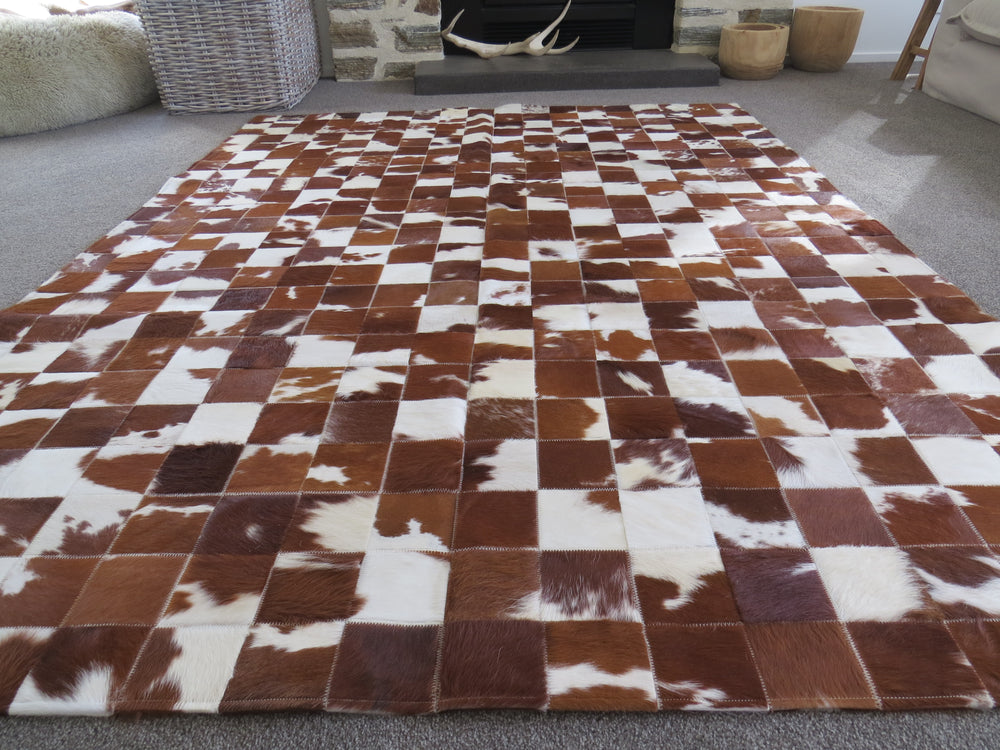 Patchwork Rectangle Rug - Brown and Tans Large - ONLY ONE IN STOCK