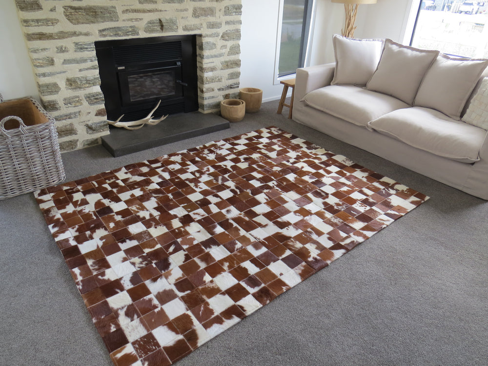 Patchwork Rectangle Rug - Brown and Tans Large - ONLY ONE IN STOCK