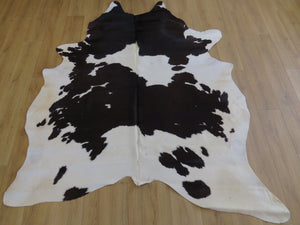 Large Cowhide - Black Brown Chocolate + White