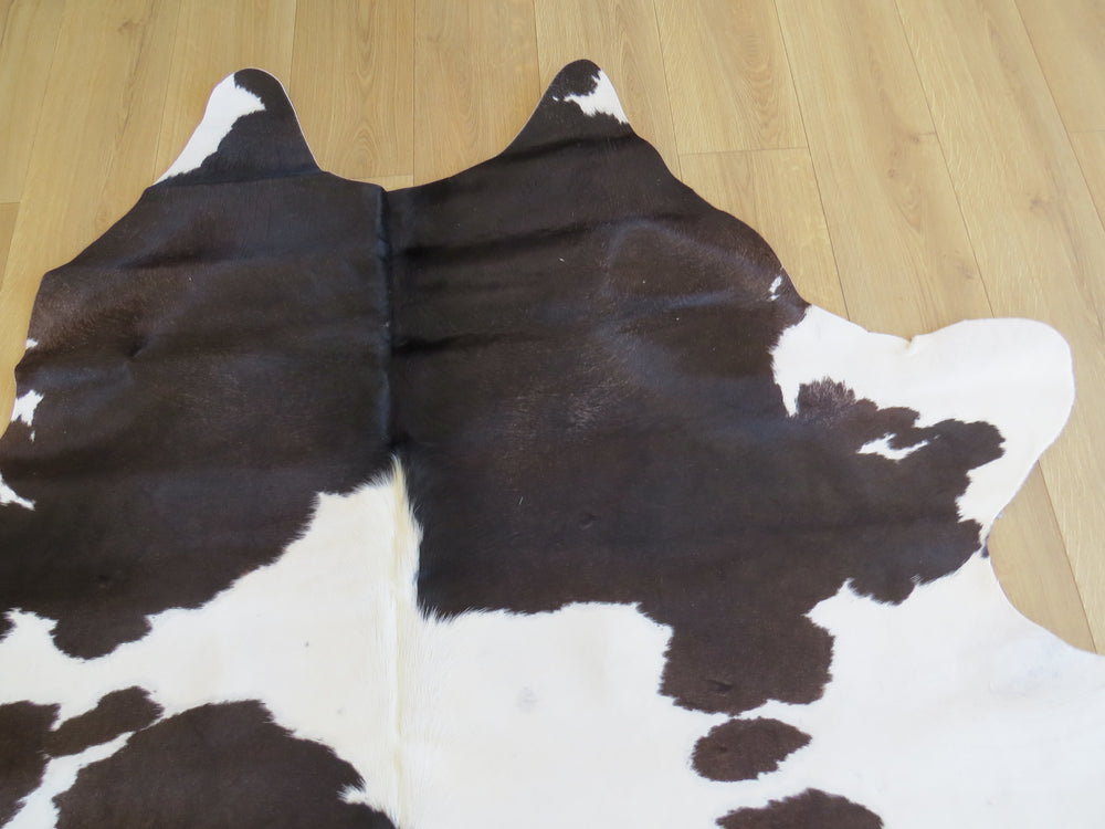 Large Cowhide - Black Brown Chocolate + White