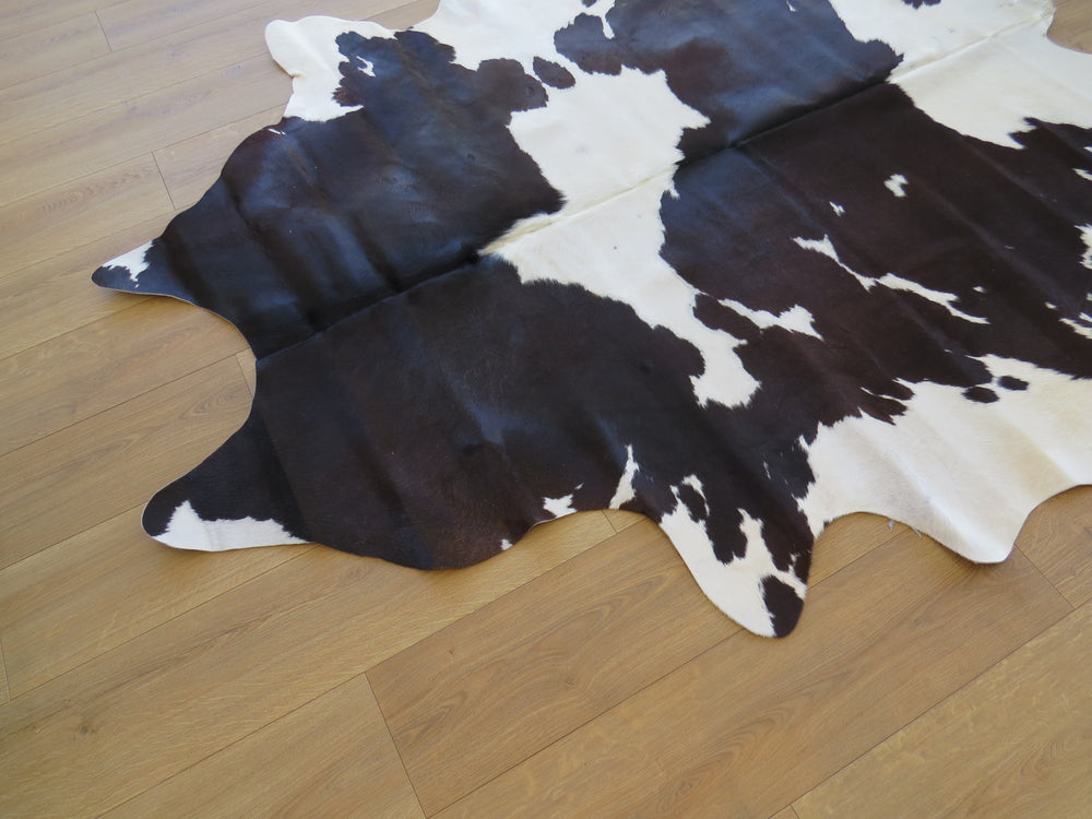 Large Cowhide - Black Brown Chocolate + White