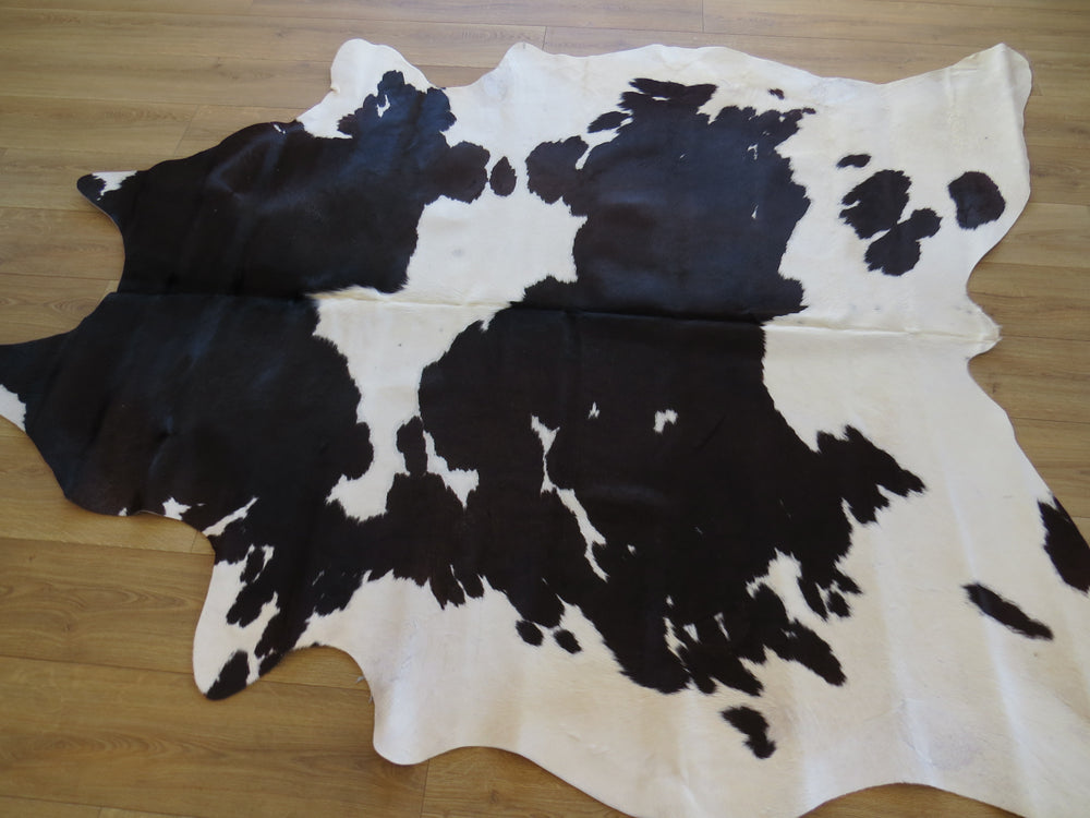 Large Cowhide - Black Brown Chocolate + White