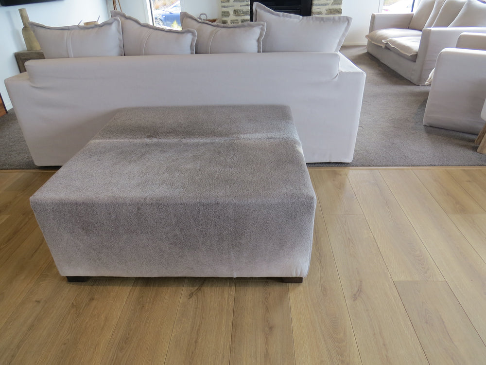 Grey Large Square Ottoman discreet legs - IN STOCK