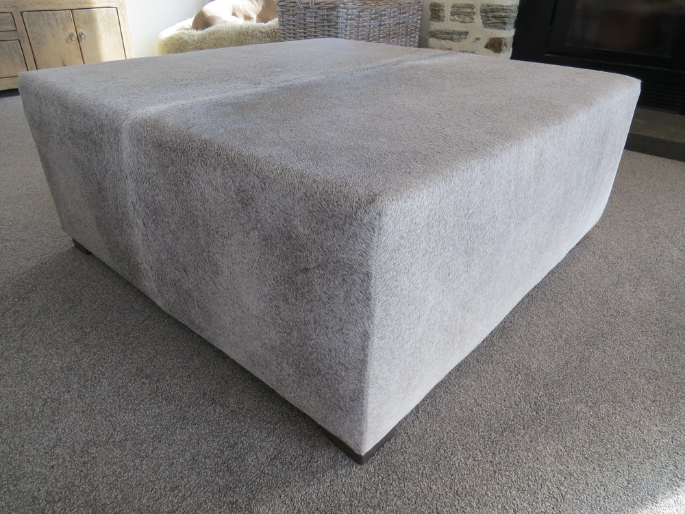 Grey Large Square Ottoman discreet legs - IN STOCK