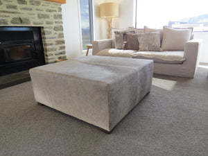 Grey Large Square Ottoman discreet legs - IN STOCK