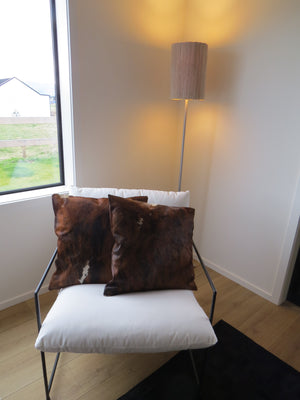 Double side Cowhide Cushion 50cm x 50cm - Brindle Brown