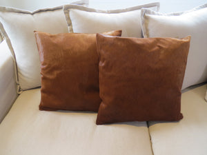 Double side Cowhide Cushion 50cm x 50cm - All Brown