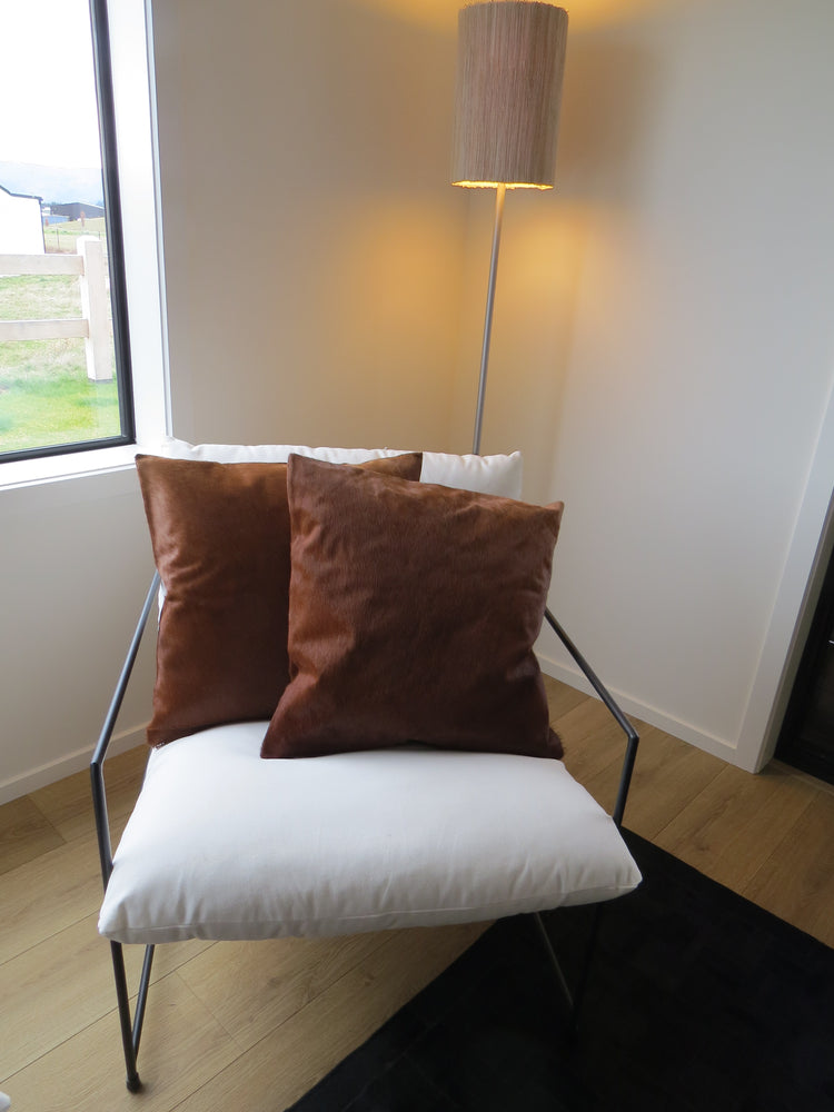 Double side Cowhide Cushion 50cm x 50cm - All Brown