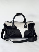 Cowhide Overnight Bag - Black + White Bold