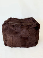 Goat Patchwork Pouf - Chocolate